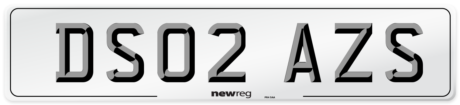 DS02 AZS Number Plate from New Reg